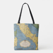 Kaart van Italië met Vaticaanstad Tote Bag (Achterkant)