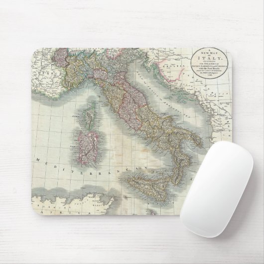  kaart van Italië Muismat (Met muis)