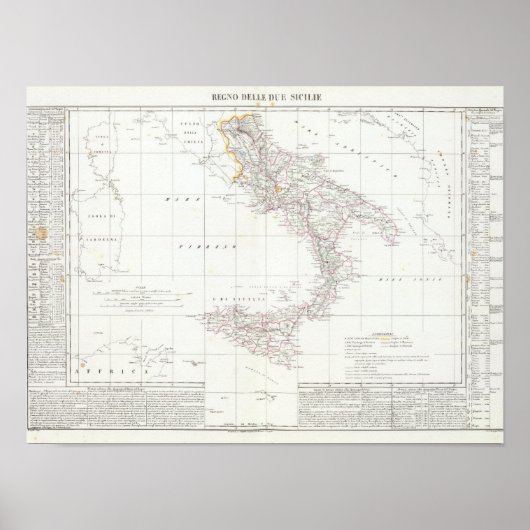 Kaart van Italië Poster (Voorkant)