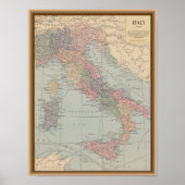 kaart van Italië Poster (Voorkant)