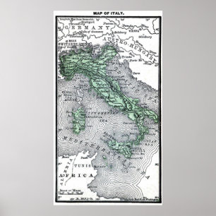  kaart van Italië Poster