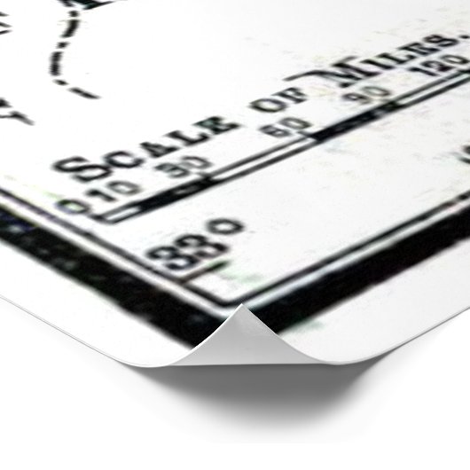  kaart van Italië Poster (Hoek)