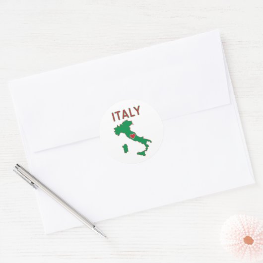 Kaart van Italië Ronde Sticker (Envelop)
