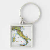 Kaart van Italië Sleutelhanger (Voorkant)