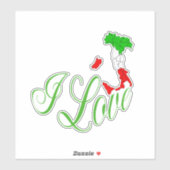 Kaart van Italië Sticker (Vel)