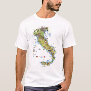 Kaart van Italië T-shirt