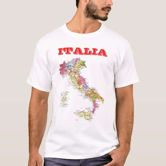 Kaart van Italië T-shirt (Voorkant)