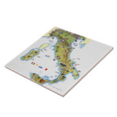 Kaart van Italië Tegeltje (Zijkant)