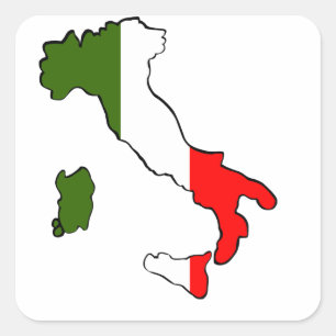 Kaart van Italië Vierkante Sticker