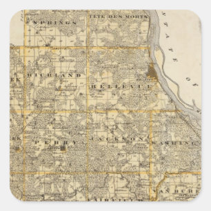 Kaart van Jackson County 2 Vierkante Sticker