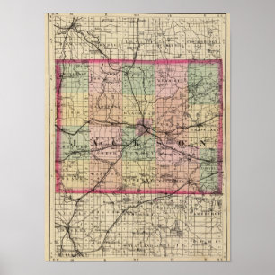 Kaart van Jackson County Poster