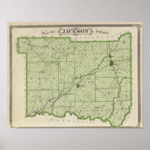 Kaart van Jackson County Poster