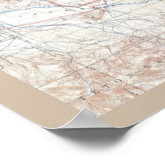 kaart van Jackson Hole en Grand Tetons Poster (Hoek)