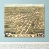 kaart van Jackson Tennessee (1870) Canvas Afdruk (Insitu (Houten vloer))
