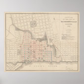  kaart van Jacksonville FL (1878) Poster (Voorkant)