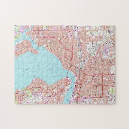  kaart van Jacksonville Florida (1964) Legpuzzel (Horizontaal)