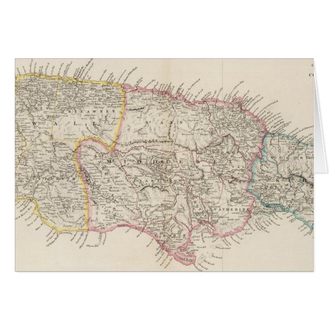 Kaart van Jamaica (Voorkant Horizontaal)