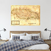 kaart van Jamaica (1771) Canvas Afdruk (Insitu (Slaapkamer))