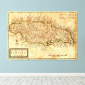 kaart van Jamaica (1771) Canvas Afdruk (Insitu (Houten vloer))
