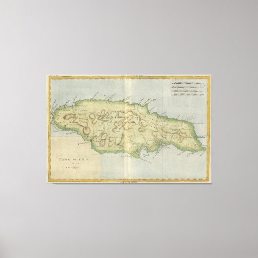 kaart van Jamaica (1780) Canvas Afdruk (Voorkant)