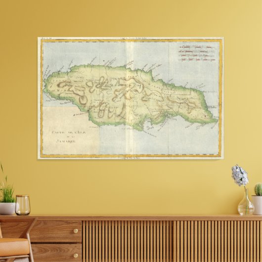 kaart van Jamaica (1780) Canvas Afdruk (Insitu (Woonkamer))