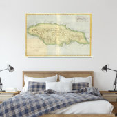 kaart van Jamaica (1780) Canvas Afdruk (Insitu (Slaapkamer))