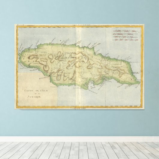  kaart van Jamaica (1780) Canvas Afdruk (Insitu (Houten vloer))