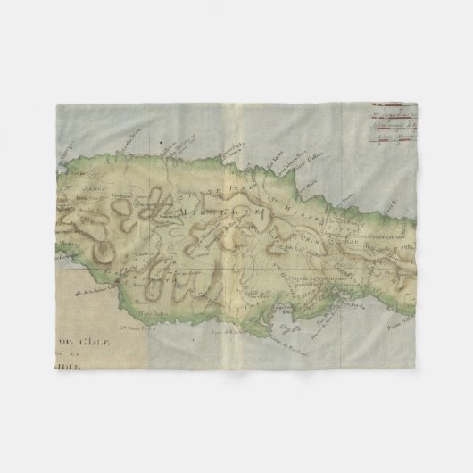  kaart van Jamaica (1780) Fleece Deken (Voorkant (Horizontaal))