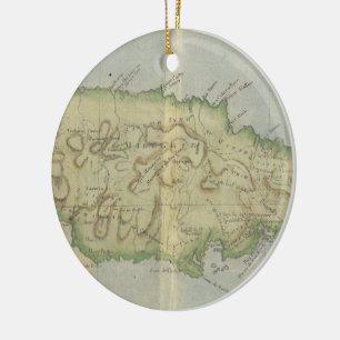 kaart van Jamaica (1780) Keramisch Ornament
