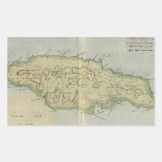  kaart van Jamaica (1780) Rechthoekige Sticker (Voorkant)