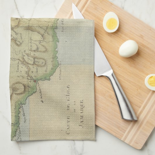 kaart van Jamaica (1780) Theedoek (Quarter Fold)