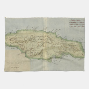  kaart van Jamaica (1780) Theedoek