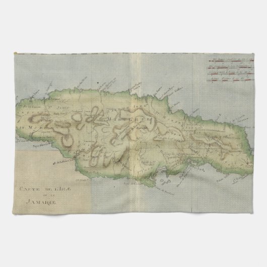  kaart van Jamaica (1780) Theedoek (Horizontaal)