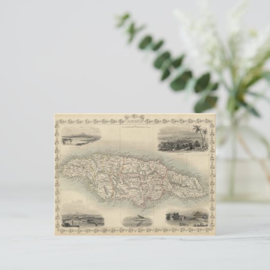  kaart van Jamaica (1851) (Staand voorkant)