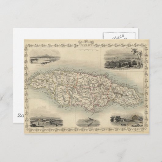  kaart van Jamaica (1851) (Voorkant / Achterkant)