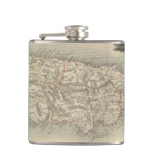  kaart van Jamaica (1851) Heupfles (Voorkant)