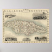 kaart van Jamaica (1851) Poster (Voorkant)