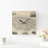  kaart van Jamaica (1851) Vierkante Klok (Huis)