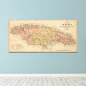 kaart van Jamaica (1893) Canvas Afdruk (Insitu (Houten vloer))
