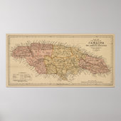  kaart van Jamaica (1893) Poster (Voorkant)