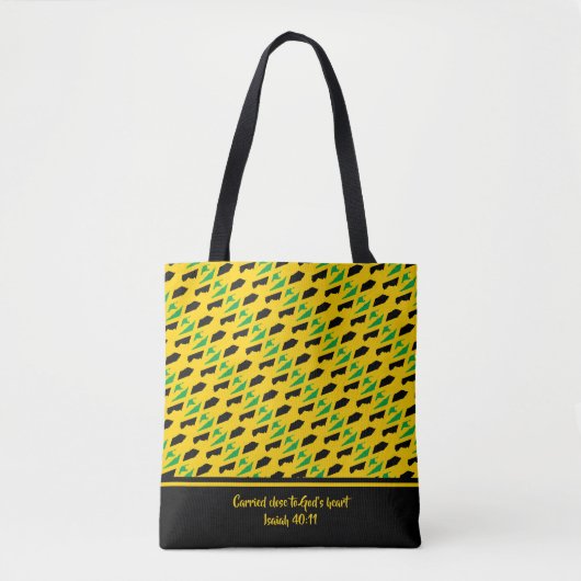 Kaart van JAMAICA | Christelijke Schrift | GEEL Tote Bag (Voorkant)