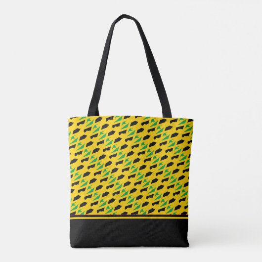Kaart van JAMAICA | Christelijke Schrift | GEEL Tote Bag (Achterkant)