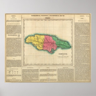 Kaart van Jamaica Poster