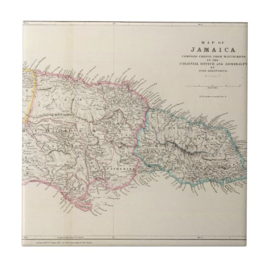 Kaart van Jamaica Tegeltje (Voorkant)