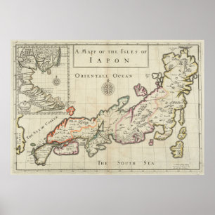  kaart van Japan (1684) Poster