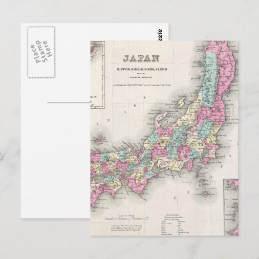  kaart van Japan (1855) (Voorkant / Achterkant)