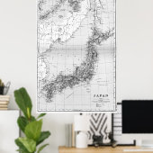  kaart van Japan (1892) Poster (Thuiskantoor)