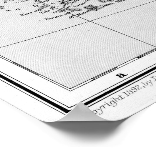 kaart van Japan (1892) Poster (Hoek)