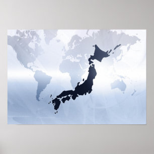 Kaart van Japan 2 Poster