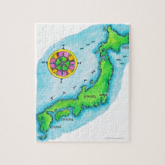 Kaart van Japan Legpuzzel (Verticaal)